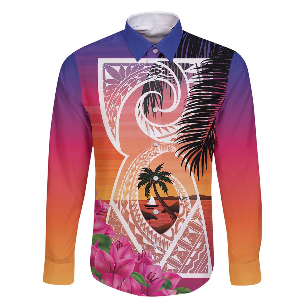 Guam Chamorro Family Matching Long Sleeve Bodycon Dress and Hawaiian Shirt Artsy Latte Stone LT7 Dad's Shirt - Long Sleeve Art - Polynesian Pride