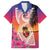 Guam Chamorro Family Matching Off Shoulder Maxi Dress and Hawaiian Shirt Artsy Latte Stone