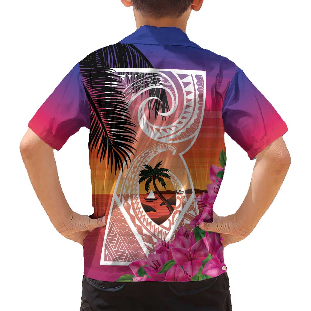Guam Chamorro Family Matching Summer Maxi Dress and Hawaiian Shirt Artsy Latte Stone LT7 - Polynesian Pride
