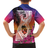 Guam Chamorro Family Matching Summer Maxi Dress and Hawaiian Shirt Artsy Latte Stone LT7 - Polynesian Pride