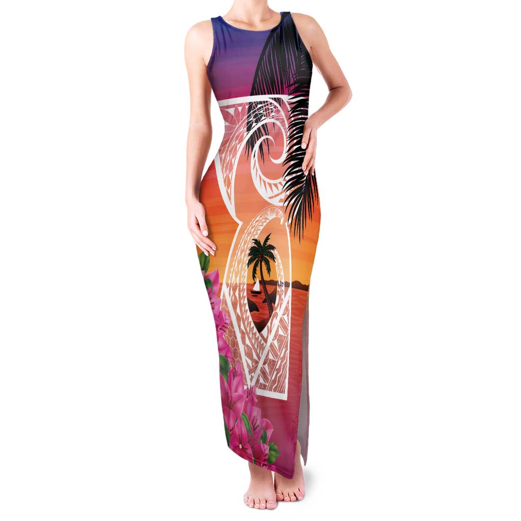 Guam Chamorro Family Matching Tank Maxi Dress and Hawaiian Shirt Artsy Latte Stone LT7 Mom's Dress Art - Polynesian Pride