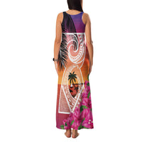 Guam Chamorro Family Matching Tank Maxi Dress and Hawaiian Shirt Artsy Latte Stone LT7 - Polynesian Pride