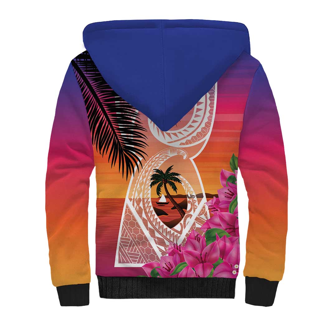 Guam Chamorro Sherpa Hoodie Artsy Latte Stone LT7 - Polynesian Pride