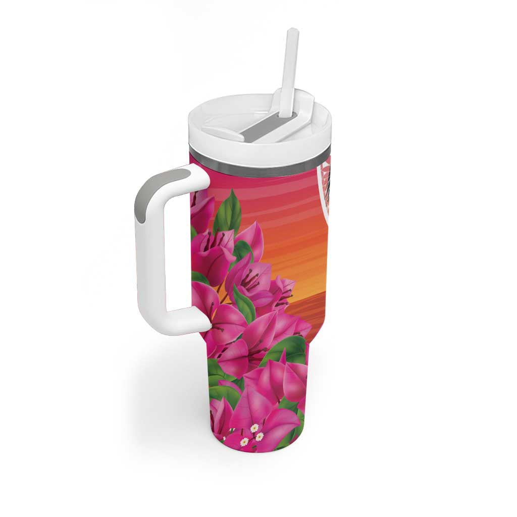 Guam Chamorro Tumbler With Handle Artsy Latte Stone