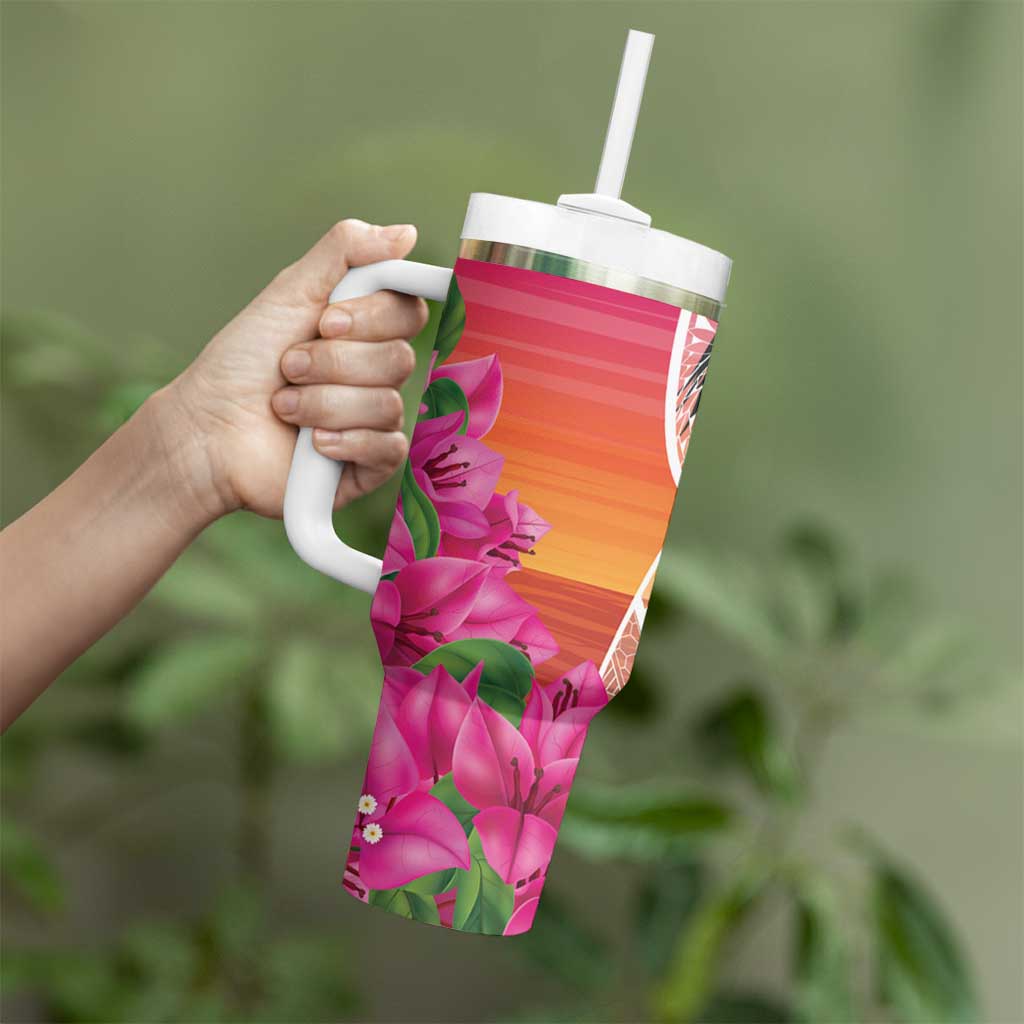 Guam Chamorro Tumbler With Handle Artsy Latte Stone