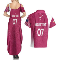 Personalised New Zealand Rugby Couples Matching Summer Maxi Dress and Hawaiian Shirt Aotearoa Champions - Pink Version LT7 - Polynesian Pride