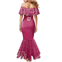 Personalised New Zealand Rugby Family Matching Mermaid Dress and Hawaiian Shirt Aotearoa Champions - Pink Version LT7 - Polynesian Pride