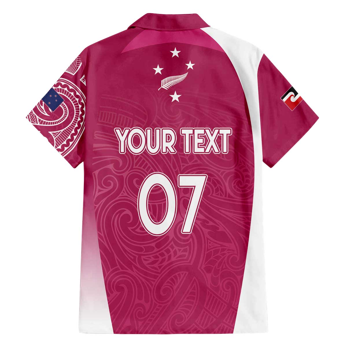 Personalised New Zealand Rugby Family Matching Off The Shoulder Long Sleeve Dress and Hawaiian Shirt Aotearoa Champions - Pink Version LT7 - Polynesian Pride