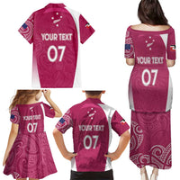 Personalised New Zealand Rugby Family Matching Puletasi and Hawaiian Shirt Aotearoa Champions - Pink Version LT7 - Polynesian Pride