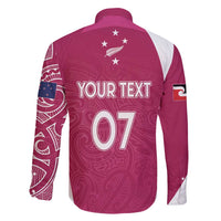 Personalised New Zealand Rugby Family Matching Summer Maxi Dress and Hawaiian Shirt Aotearoa Champions - Pink Version LT7 - Polynesian Pride