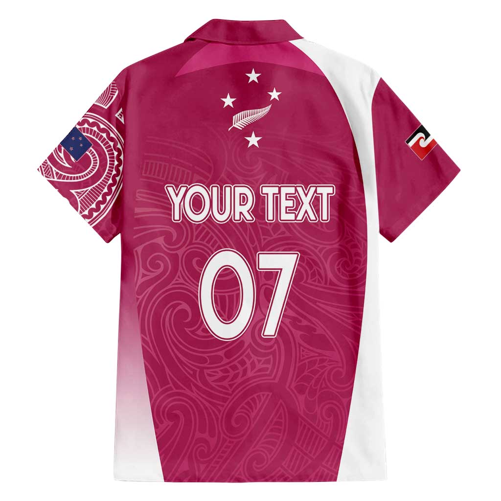 Personalised New Zealand Rugby Family Matching Tank Maxi Dress and Hawaiian Shirt Aotearoa Champions - Pink Version LT7 - Polynesian Pride