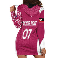 Personalised New Zealand Rugby Hoodie Dress Aotearoa Champions - Pink Version LT7 - Polynesian Pride