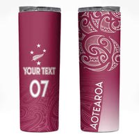 Personalised New Zealand Rugby Skinny Tumbler Aotearoa Champions - Pink Version LT7 Pink - Polynesian Pride