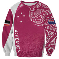 Personalised New Zealand Rugby Sweatshirt Aotearoa Champions - Pink Version LT7 Unisex Pink - Polynesian Pride