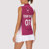 Personalised New Zealand Rugby Women Sleeveless Polo Shirt Aotearoa Champions - Pink Version LT7 - Polynesian Pride