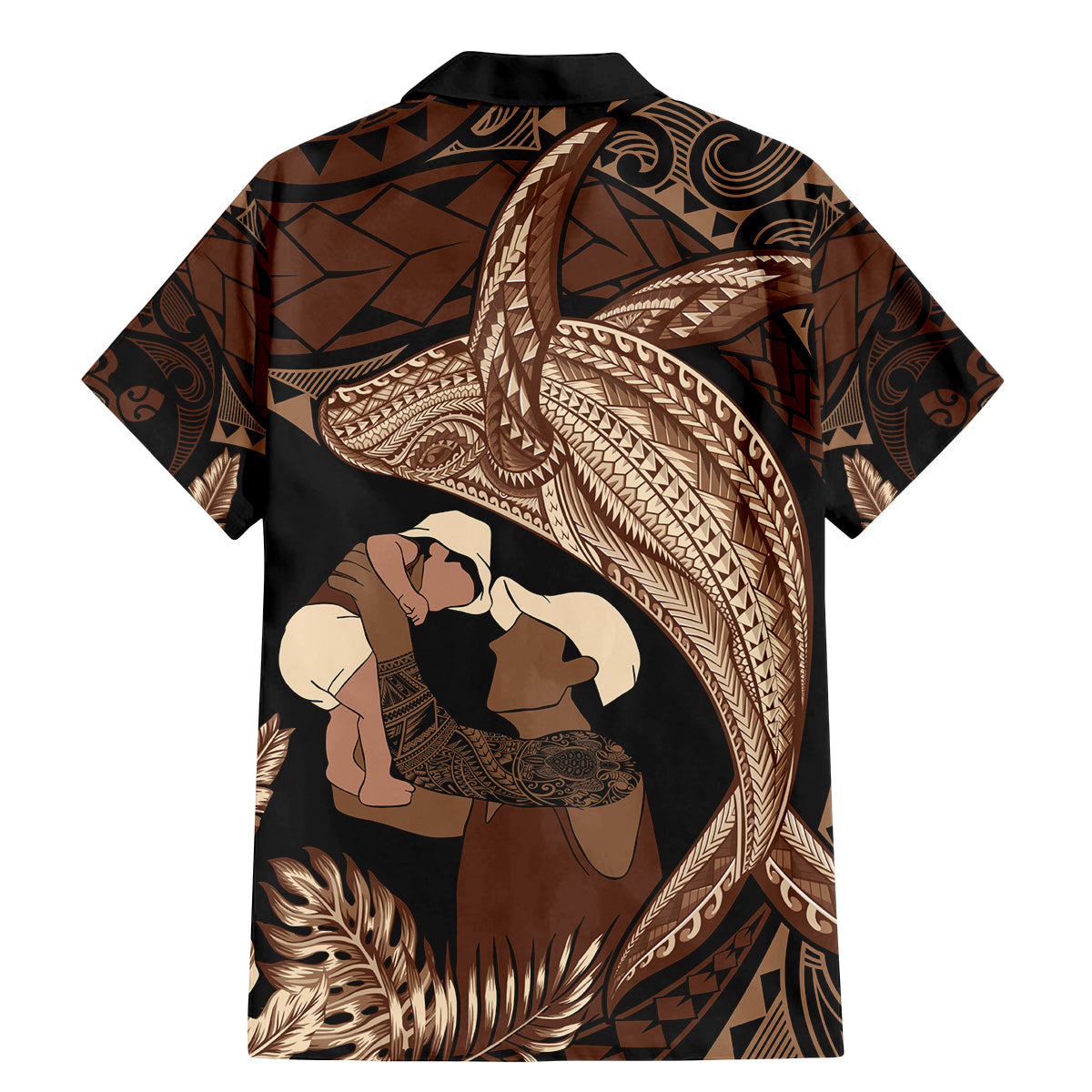 Father's Day Polynesian Pattern Family Matching Mermaid Dress and Hawaiian Shirt Tropical Humpback Whale LT7 - Polynesian Pride