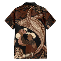 Father's Day Polynesian Pattern Family Matching Off The Shoulder Long Sleeve Dress and Hawaiian Shirt Tropical Humpback Whale LT7 - Polynesian Pride