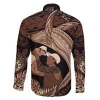 Father's Day Polynesian Pattern Family Matching Short Sleeve Bodycon Dress and Hawaiian Shirt Tropical Humpback Whale LT7 - Polynesian Pride