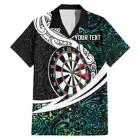 Personalized NZ Darts Family Matching Mermaid Dress and Hawaiian Shirt Paua Shell Maori Koru Whakairo LT7 Dad's Shirt - Short Sleeve Colorful - Polynesian Pride