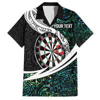 Personalized NZ Darts Family Matching Off The Shoulder Long Sleeve Dress and Hawaiian Shirt Paua Shell Maori Koru Whakairo LT7 Dad's Shirt - Short Sleeve Colorful - Polynesian Pride