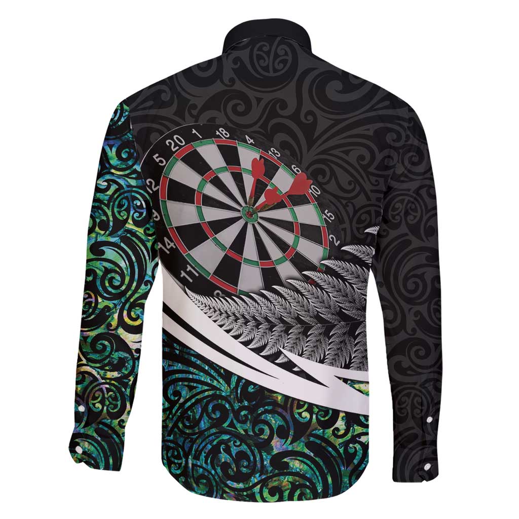 Personalized NZ Darts Family Matching Short Sleeve Bodycon Dress and Hawaiian Shirt Paua Shell Maori Koru Whakairo LT7 - Polynesian Pride