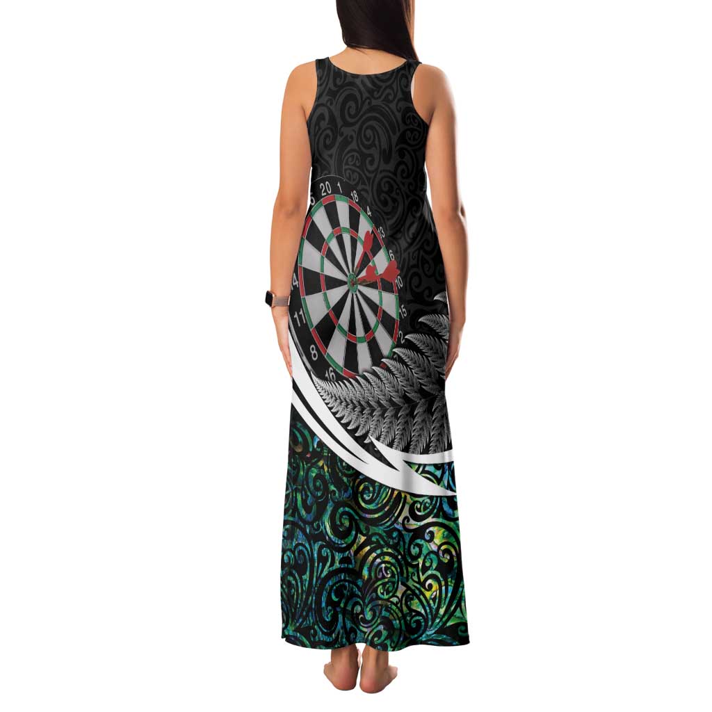Personalized NZ Darts Family Matching Tank Maxi Dress and Hawaiian Shirt Paua Shell Maori Koru Whakairo LT7 - Polynesian Pride