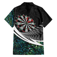 Personalized NZ Darts Hawaiian Shirt Paua Shell Maori Koru Whakairo - Polynesian Pride