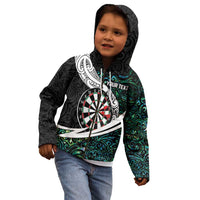 Personalized NZ Darts Kid Hoodie Paua Shell Maori Koru Whakairo LT7 - Polynesian Pride