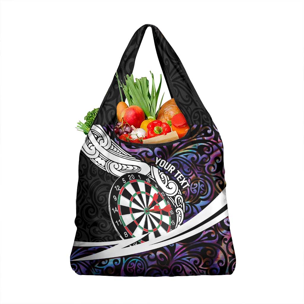 Personalized NZ Darts Grocery Bag Paua Shell Maori Koru Whakairo - Purple LT7 1-pack One Size Purple - Polynesian Pride