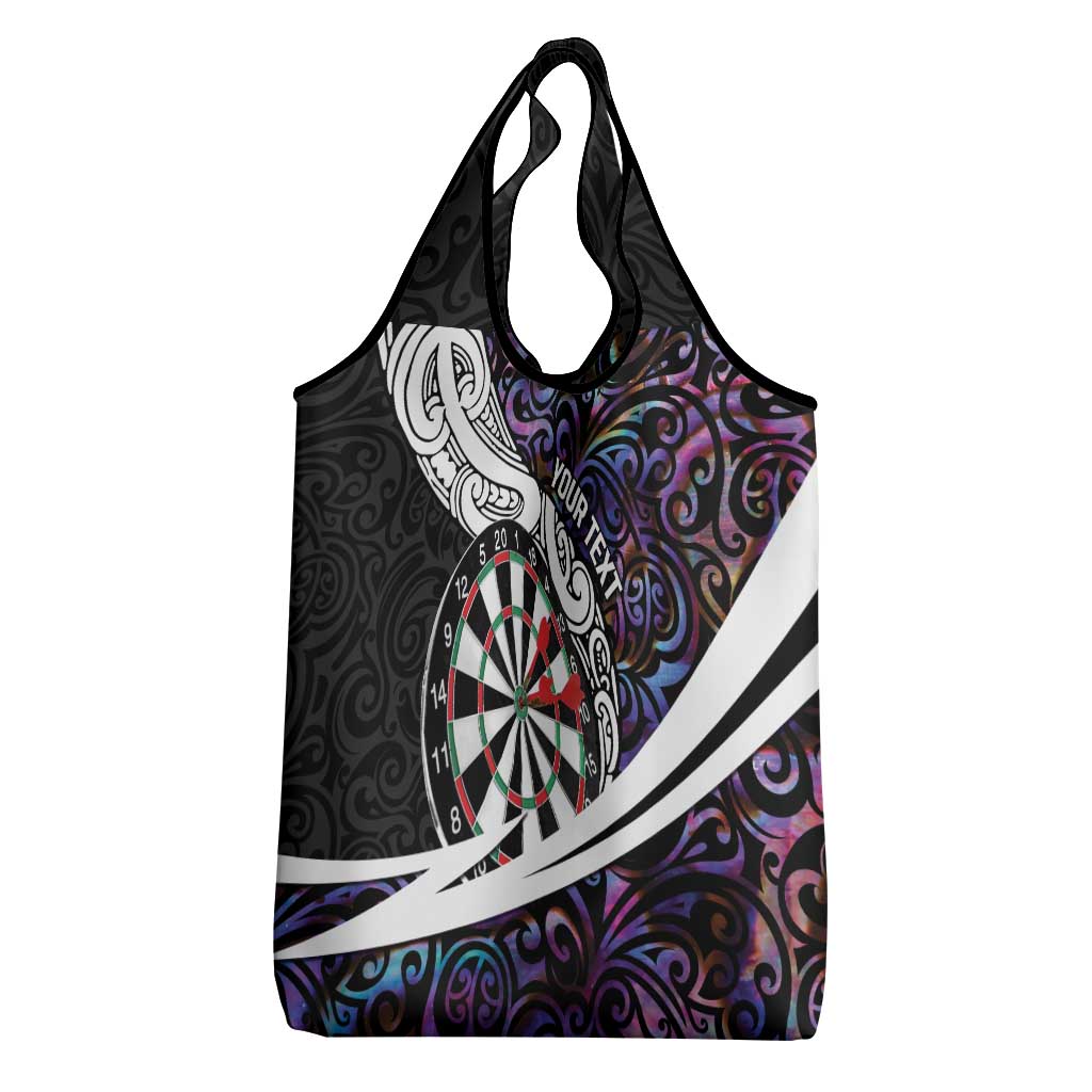 Personalized NZ Darts Grocery Bag Paua Shell Maori Koru Whakairo - Purple LT7 - Polynesian Pride