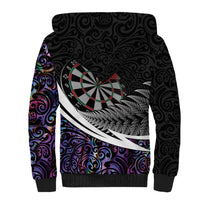 Personalized NZ Darts Sherpa Hoodie Paua Shell Maori Koru Whakairo - Purple LT7 - Polynesian Pride