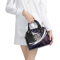 Personalized NZ Darts Shoulder Handbag Paua Shell Maori Koru Whakairo - Purple - Polynesian Pride