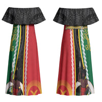 Ni-Vanuatu Indipendens Dei Celebretem Couples Matching Off Shoulder Maxi Dress and Hawaiian Shirt Yumi Yumi Yumi LT7 - Polynesian Pride