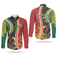 Ni-Vanuatu Indipendens Dei Celebretem Couples Matching Summer Maxi Dress and Long Sleeve Button Shirt Yumi Yumi Yumi LT7 - Polynesian Pride