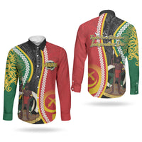 Ni-Vanuatu Indipendens Dei Celebretem Couples Matching Tank Maxi Dress and Long Sleeve Button Shirt Yumi Yumi Yumi LT7 - Polynesian Pride