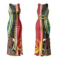 Ni-Vanuatu Indipendens Dei Celebretem Couples Matching Tank Maxi Dress and Long Sleeve Button Shirt Yumi Yumi Yumi LT7 - Polynesian Pride