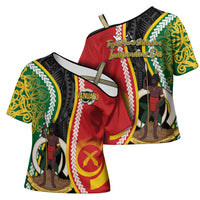 Ni-Vanuatu Indipendens Dei Celebretem Cross Shoulder Shirt Yumi Yumi Yumi LT7 - Polynesian Pride