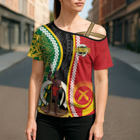 Ni-Vanuatu Indipendens Dei Celebretem Cross Shoulder Shirt Yumi Yumi Yumi LT7 - Polynesian Pride