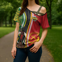 Ni-Vanuatu Indipendens Dei Celebretem Cross Shoulder Shirt Yumi Yumi Yumi LT7 - Polynesian Pride