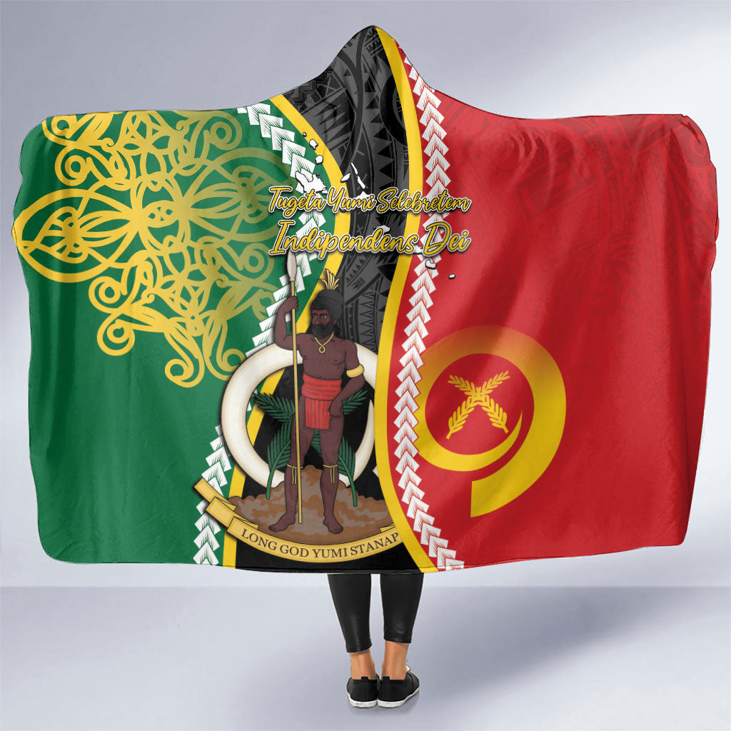 Ni-Vanuatu Indipendens Dei Celebretem Hooded Blanket Yumi Yumi Yumi LT7 One Size Multicolor - Polynesian Pride