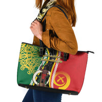 Ni-Vanuatu Indipendens Dei Celebretem Leather Tote Bag Yumi Yumi Yumi LT7 Multicolor - Polynesian Pride
