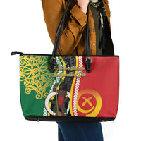 Ni-Vanuatu Indipendens Dei Celebretem Leather Tote Bag Yumi Yumi Yumi LT7 - Polynesian Pride
