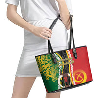 Ni-Vanuatu Indipendens Dei Celebretem Leather Tote Bag Yumi Yumi Yumi LT7 - Polynesian Pride