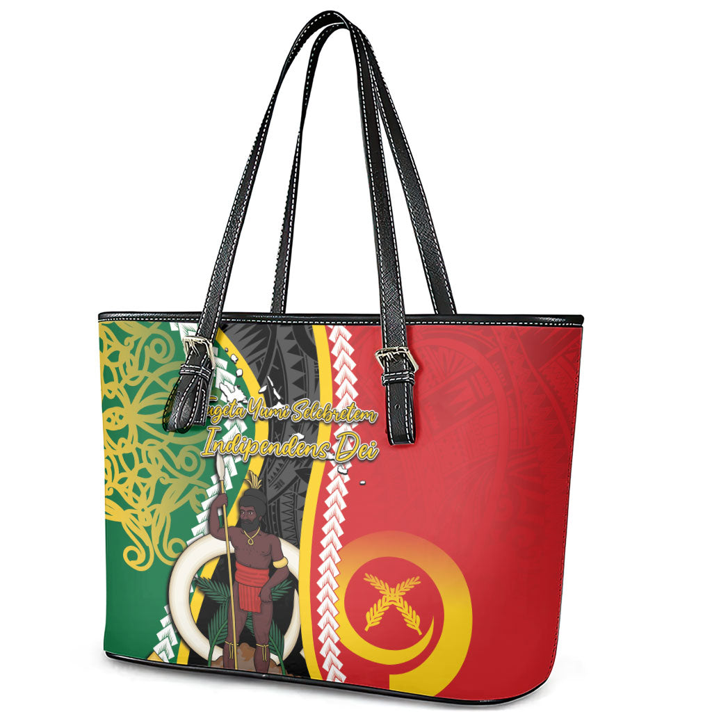 Ni-Vanuatu Indipendens Dei Celebretem Leather Tote Bag Yumi Yumi Yumi LT7 - Polynesian Pride