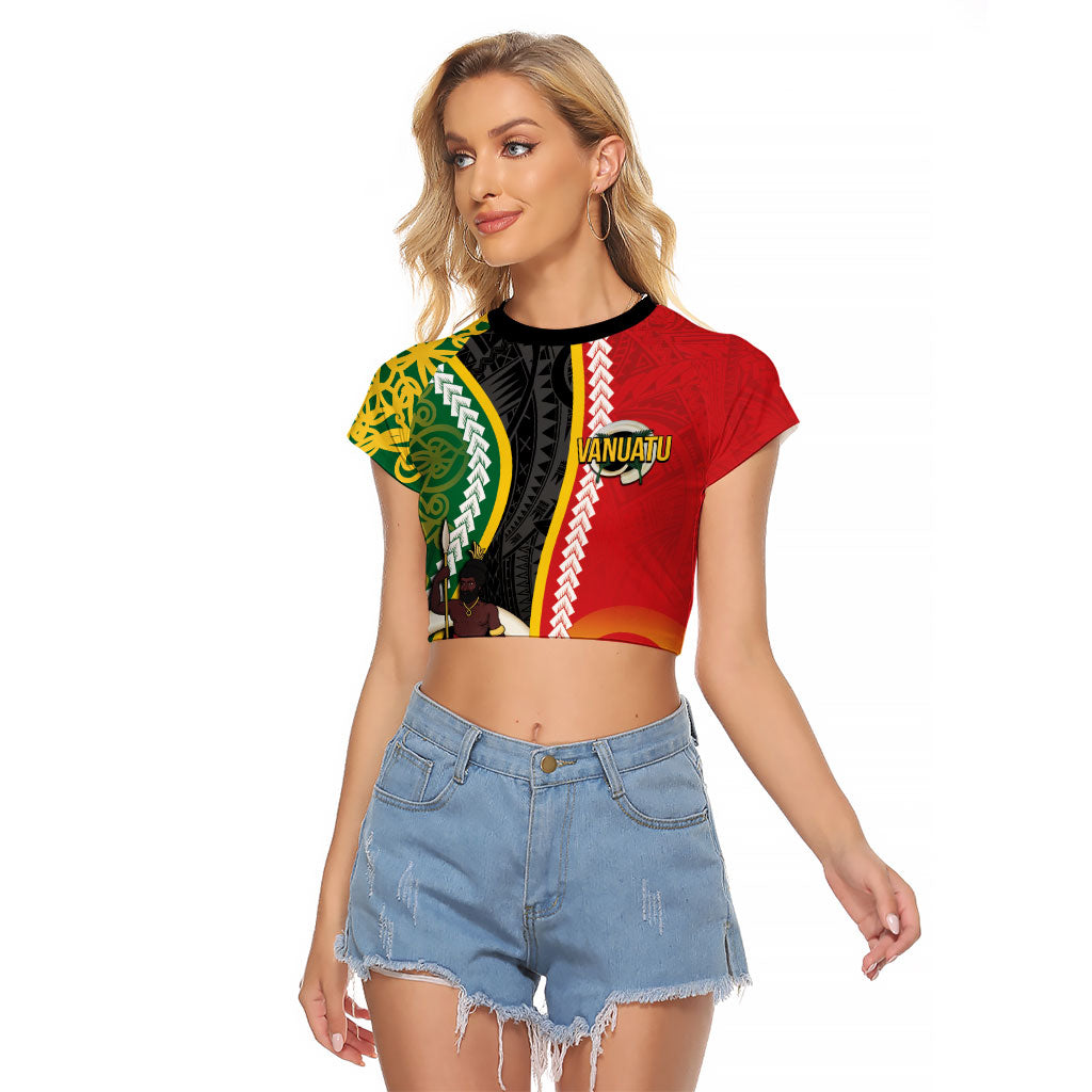 Ni-Vanuatu Indipendens Dei Celebretem Raglan Cropped T Shirt Yumi Yumi Yumi LT7 Female Multicolor - Polynesian Pride