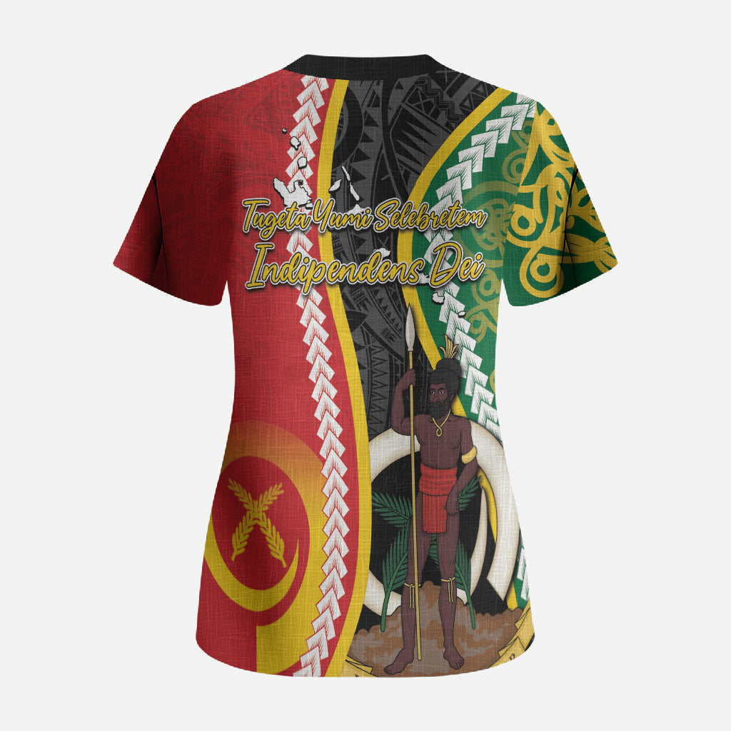 Ni-Vanuatu Indipendens Dei Celebretem Scrub Top Yumi Yumi Yumi LT7 - Polynesian Pride