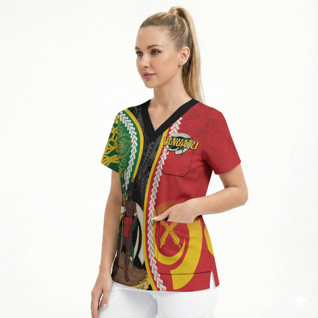 Ni-Vanuatu Indipendens Dei Celebretem Scrub Top Yumi Yumi Yumi LT7 - Polynesian Pride