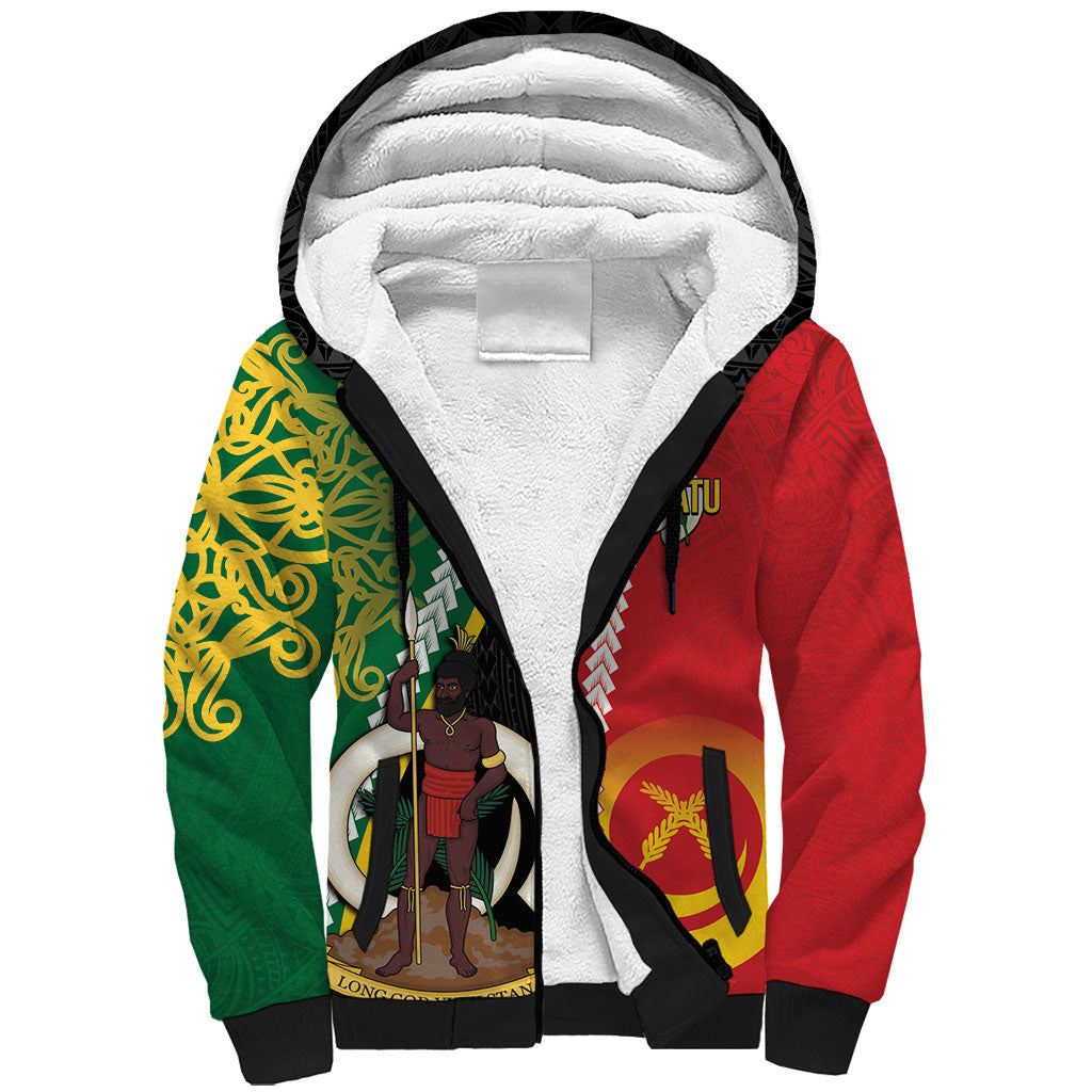 Ni-Vanuatu Indipendens Dei Celebretem Sherpa Hoodie Yumi Yumi Yumi LT7 Unisex Multicolor - Polynesian Pride