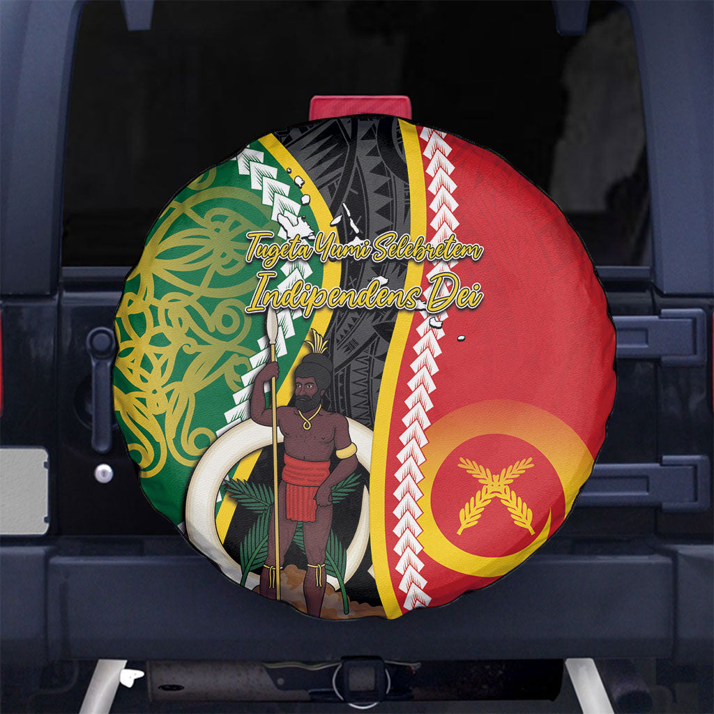 Ni-Vanuatu Indipendens Dei Celebretem Spare Tire Cover Yumi Yumi Yumi LT7 No hole Multicolor - Polynesian Pride