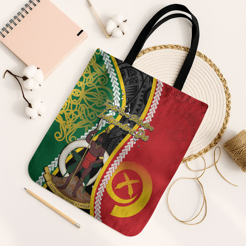 Ni-Vanuatu Indipendens Dei Celebretem Tote Bag Yumi Yumi Yumi LT7 Black Strap One Size Multicolor - Polynesian Pride